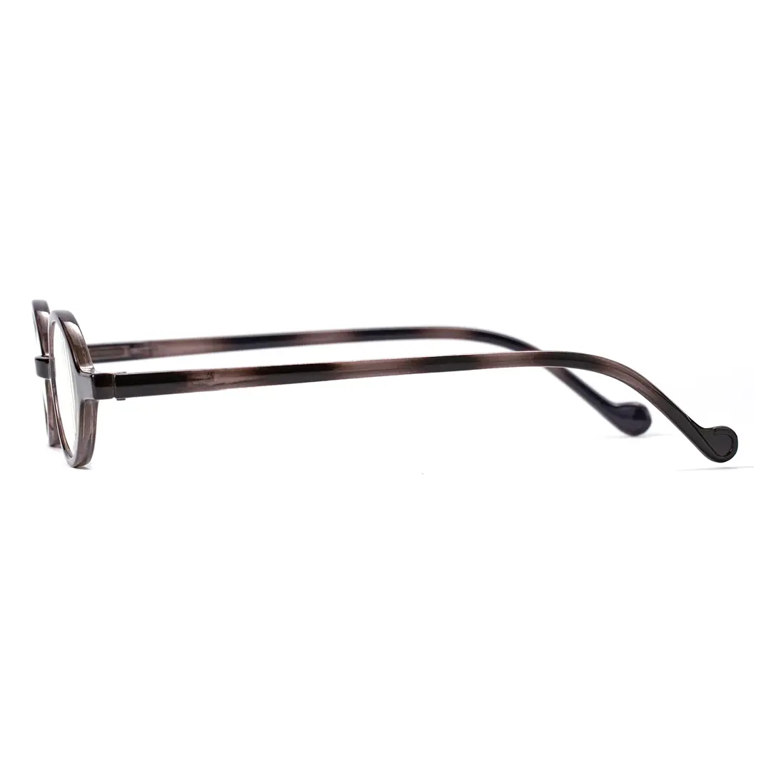 Side view of Tsuki vintage oval pc eyeglasses OP0142307 in grey