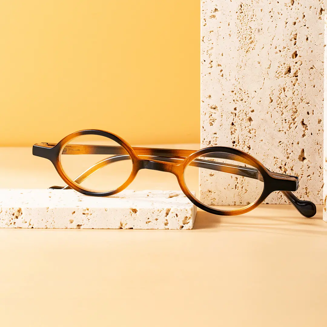 Scene view of Tsuki vintage oval pc eyeglasses OP0142307 in tortoise
