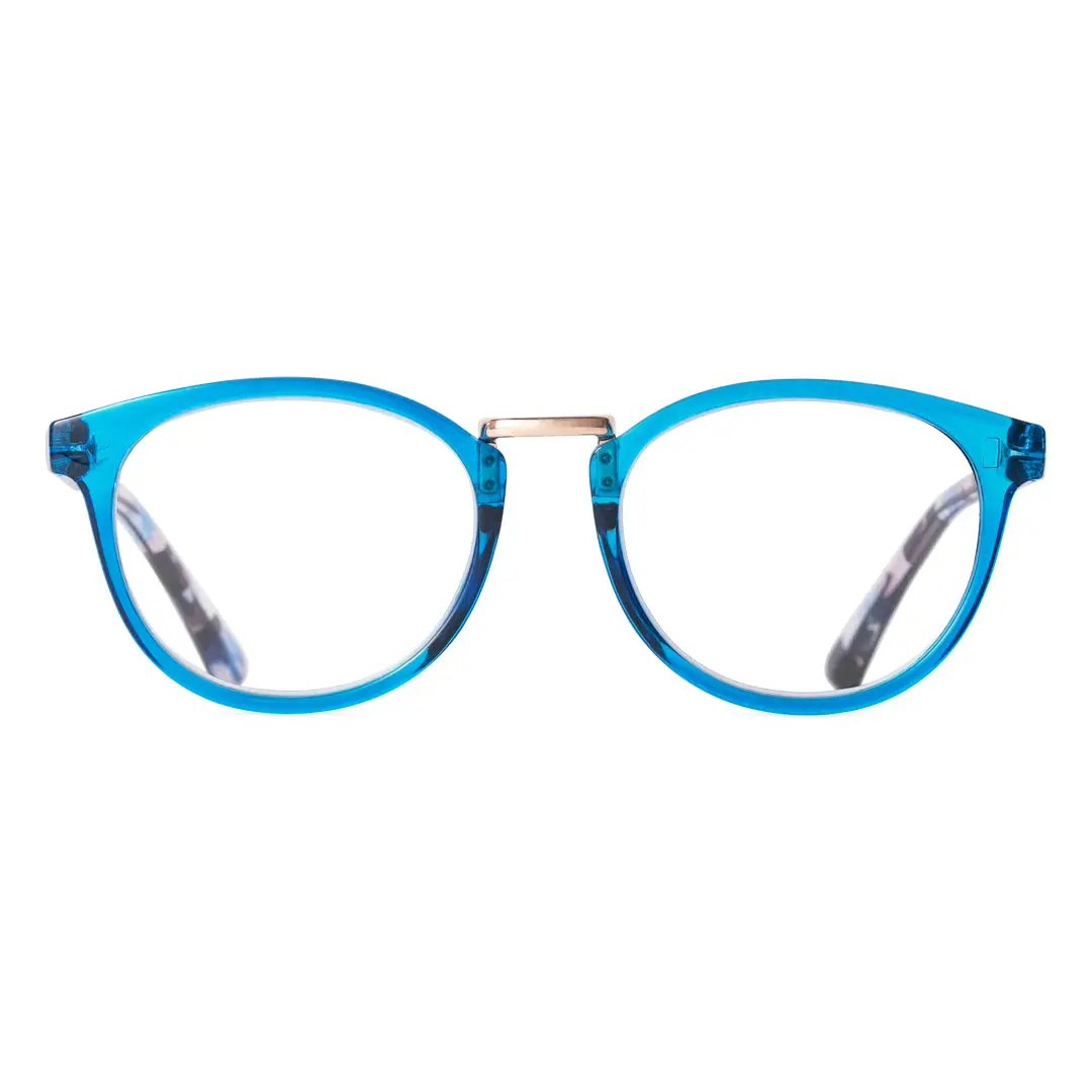 Front view of Brianna colorful oval pc eyeglasses OP0222311 in blue