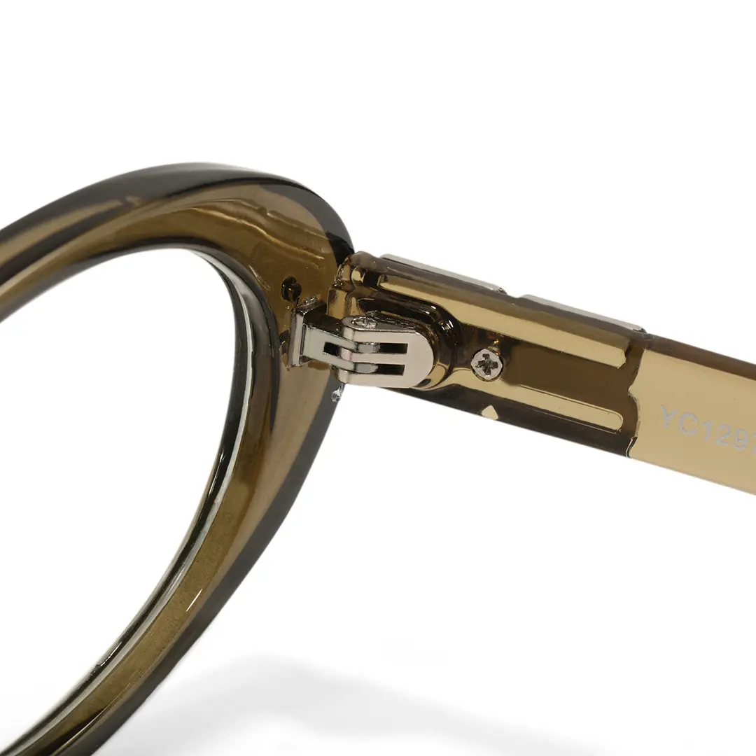 Hinge detail of Basia y2k oval tr90 eyeglasses in green. SPU: OR0022506