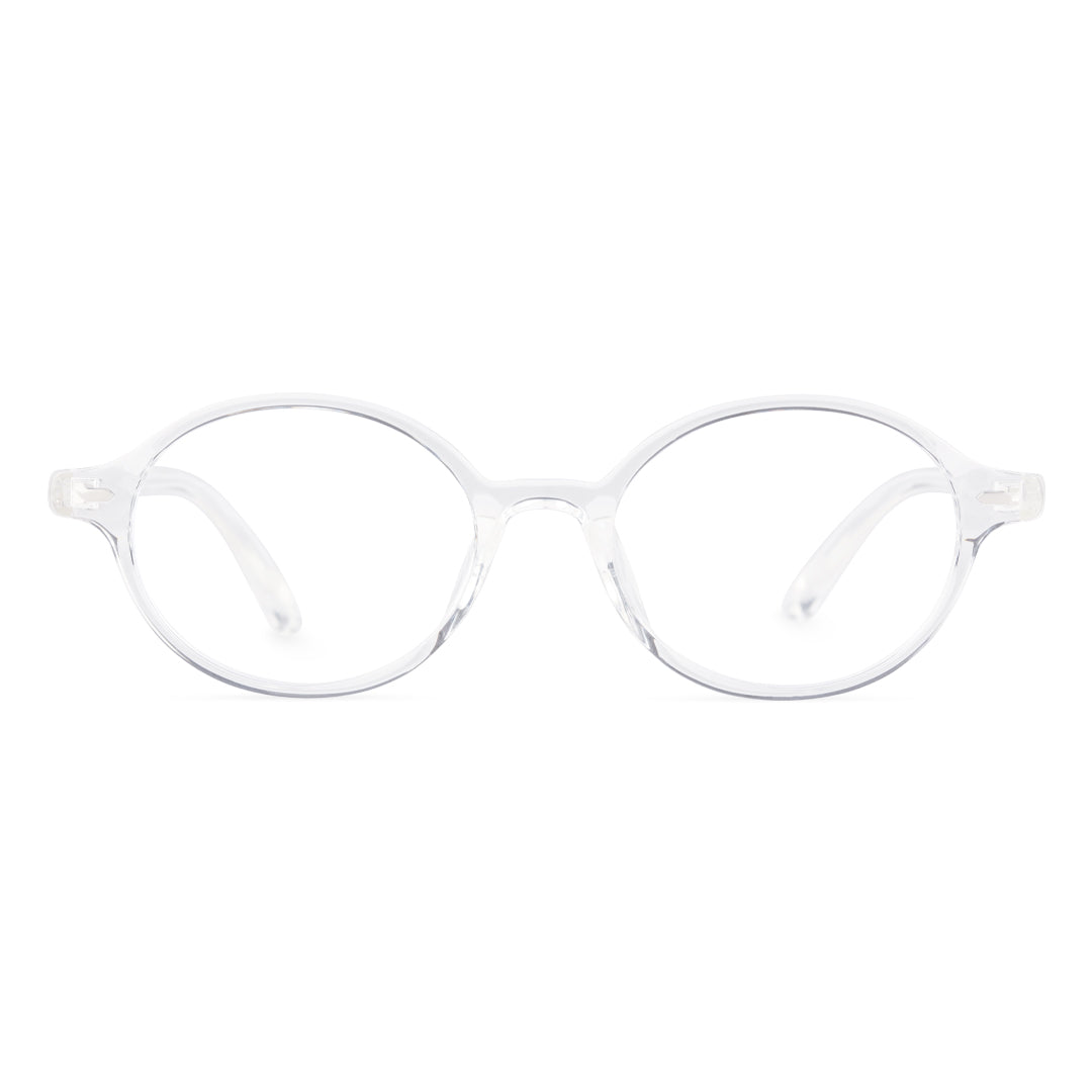 Front view of Blaze vintage oval tr90 eyeglasses OR0082406 in clear