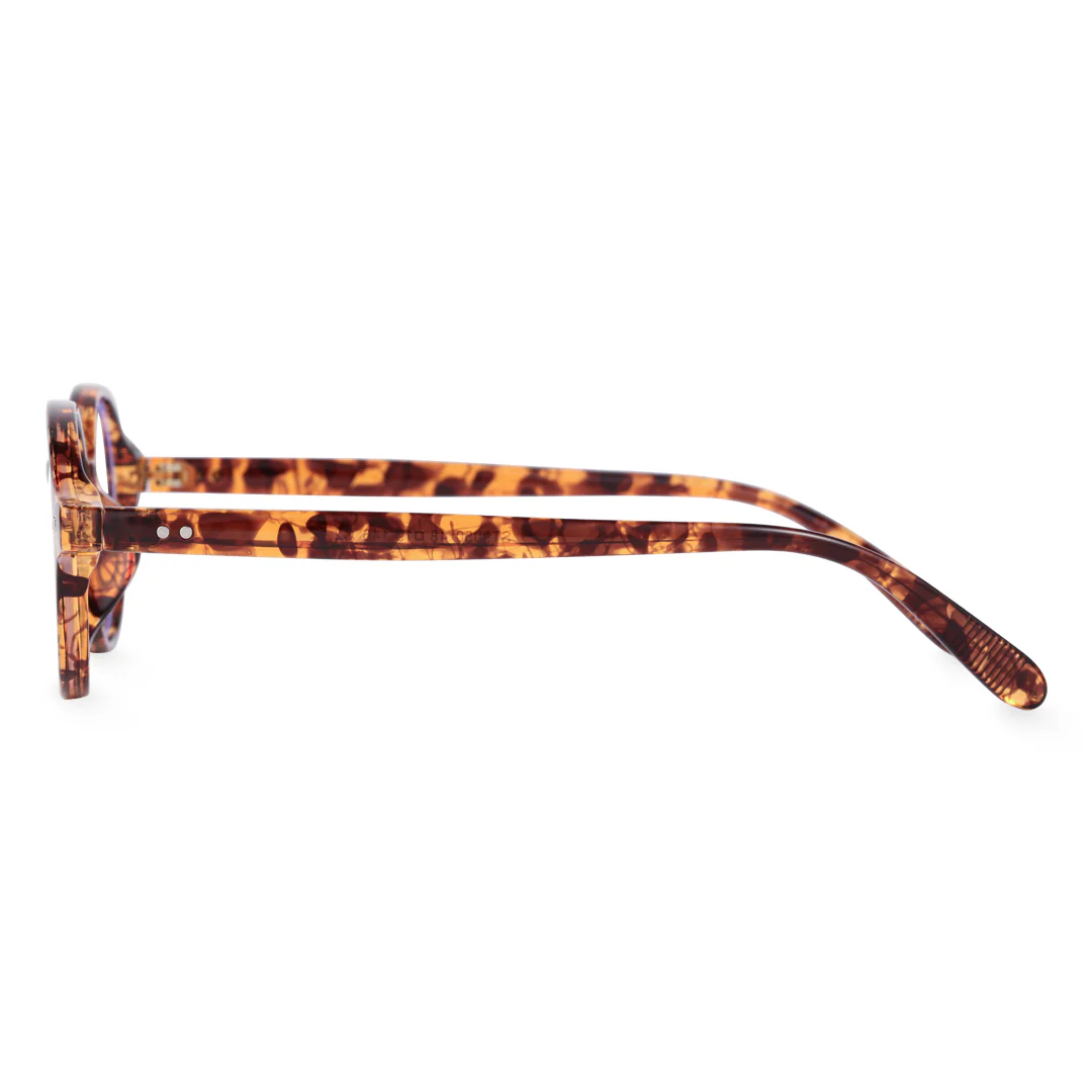 Side view of Blaze vintage oval tr90 eyeglasses OR0082406 in tortoise