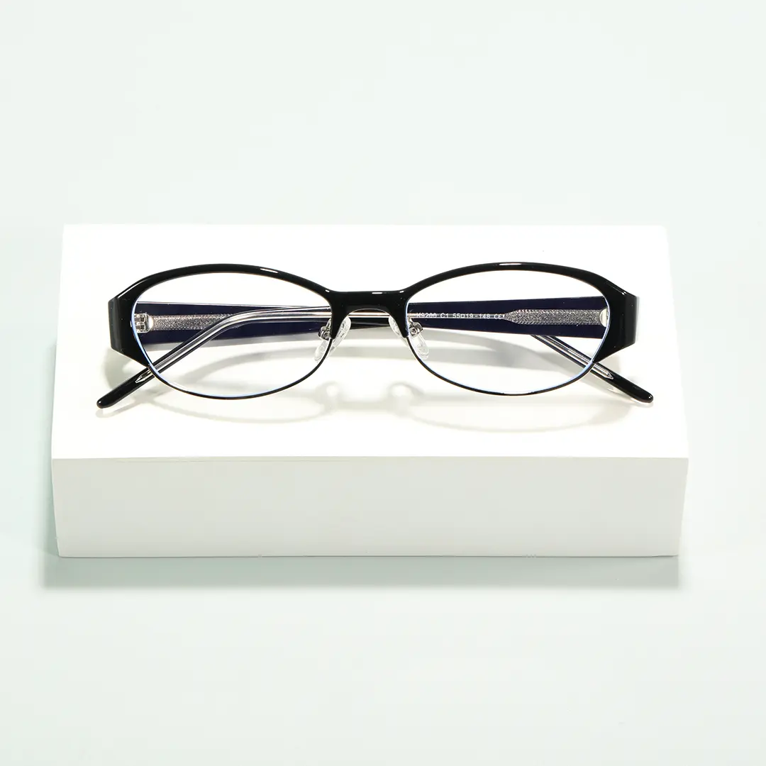 Scene view of Lilac office siren oval tr90 eyeglasses in black. SPU: OR0112603