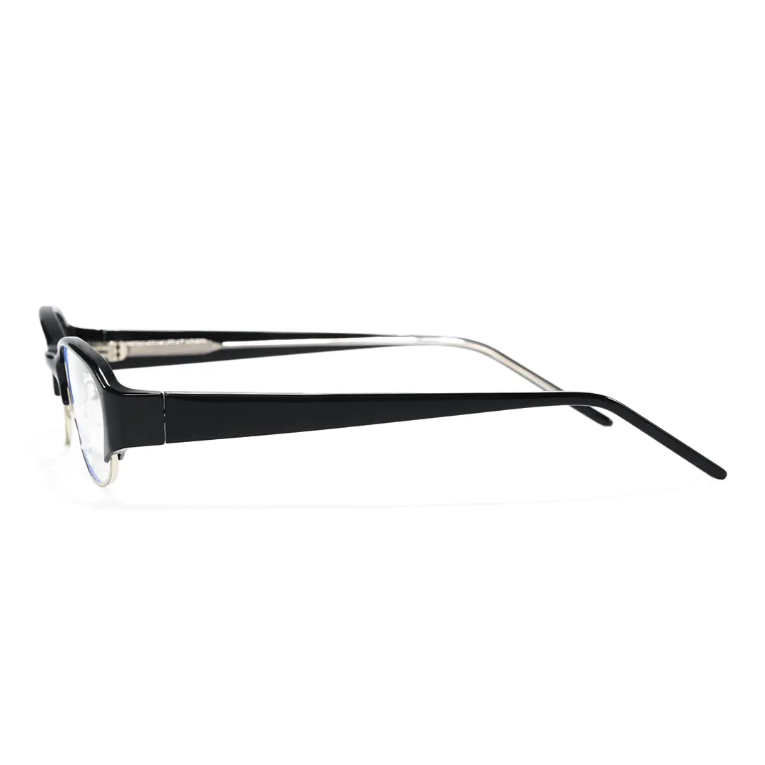 Side view of Lilac office siren oval tr90 eyeglasses in black. SPU: OR0112603