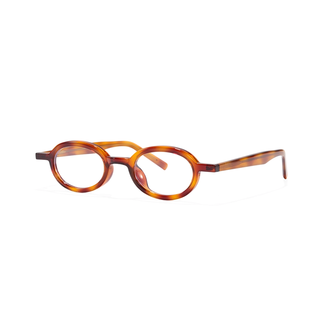 Angle view of Vinty vintage oval tr90 eyeglasses in tortoise. SPU: OR0142510