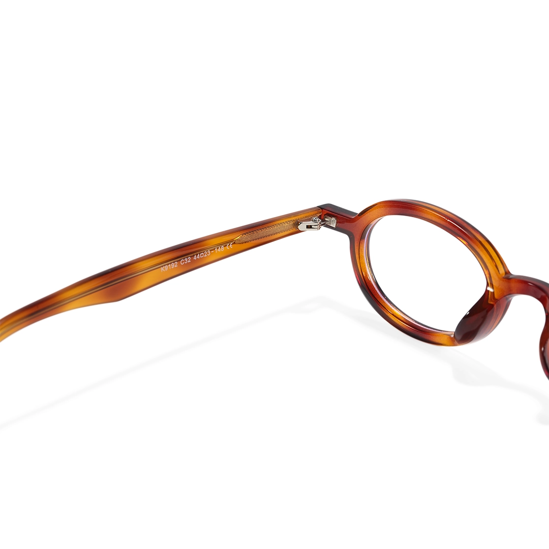 Hinge detail of Vinty vintage oval tr90 eyeglasses in tortoise. SPU: OR0142510
