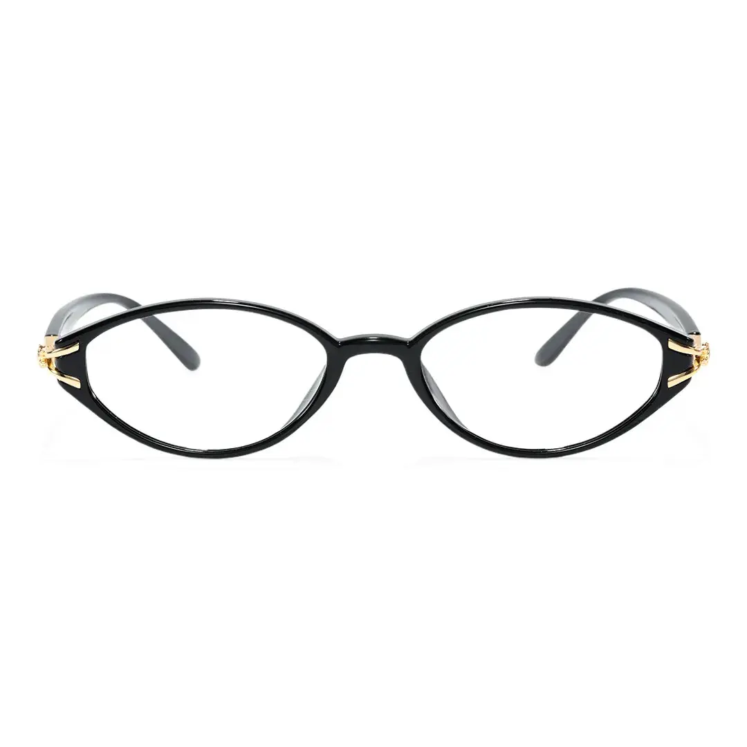 Front view of Alexa office siren oval tr90 eyeglasses OR0152601 in black