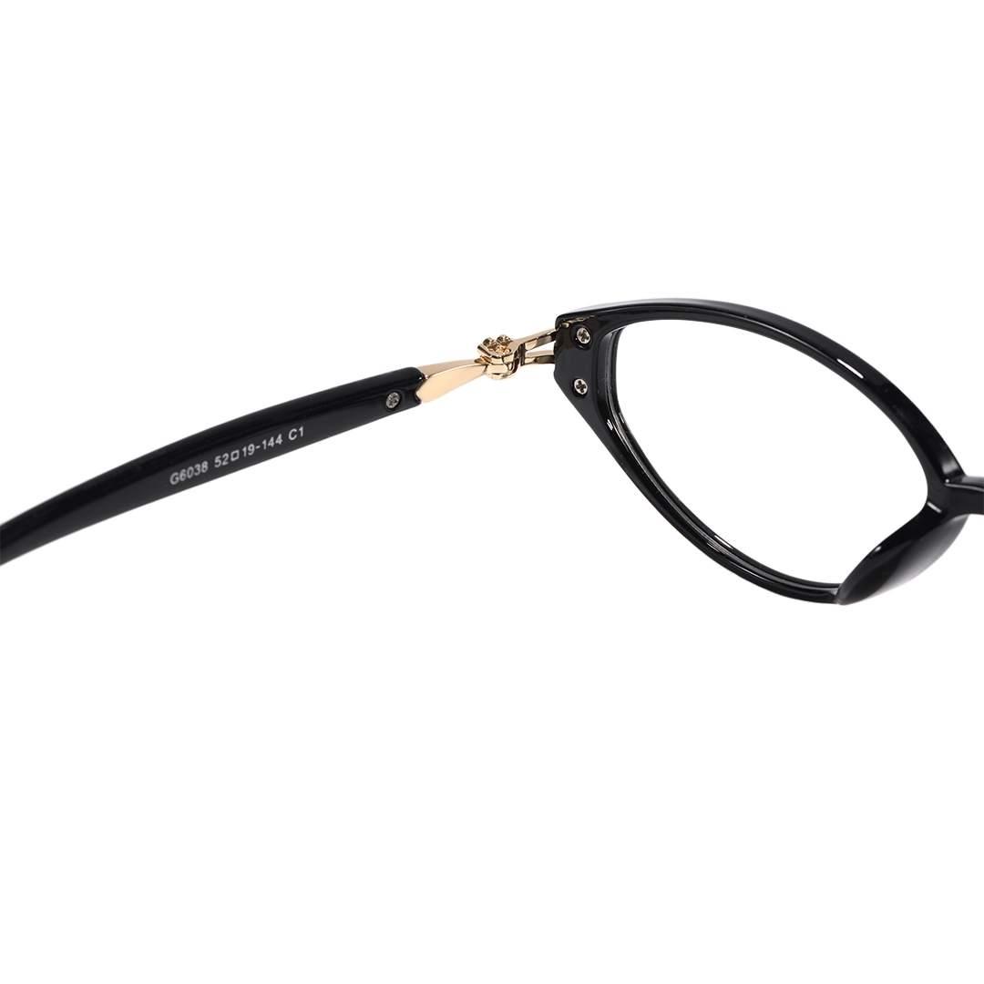 Hinge detail of Alexa office siren oval tr90 eyeglasses OR0152601 in black
