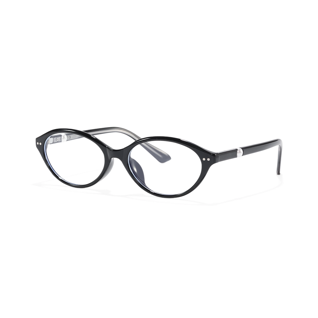 Angle view of Sabine y2k oval tr90 eyeglasses OR0192509 in black
