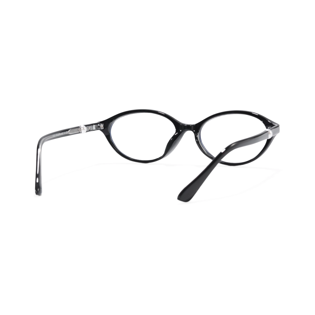 Back view of Sabine y2k oval tr90 eyeglasses OR0192509 in black