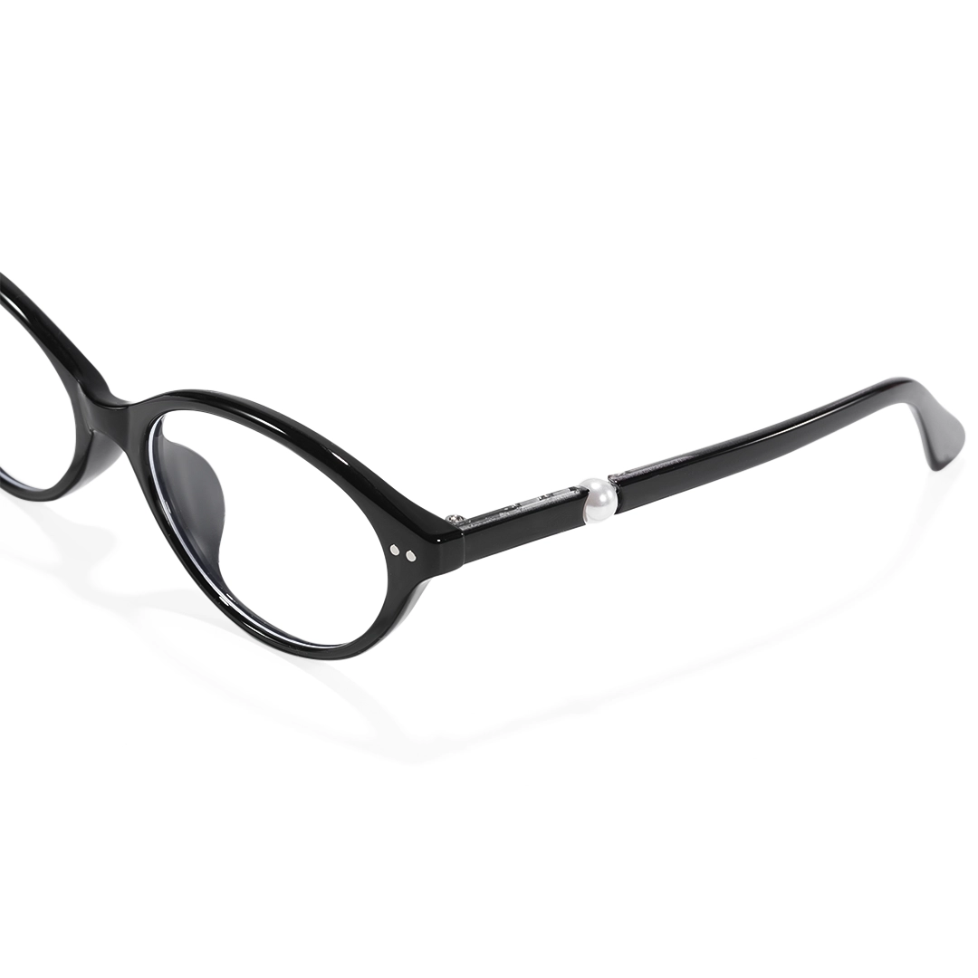 End piece detail of Sabine y2k oval tr90 eyeglasses OR0192509 in black