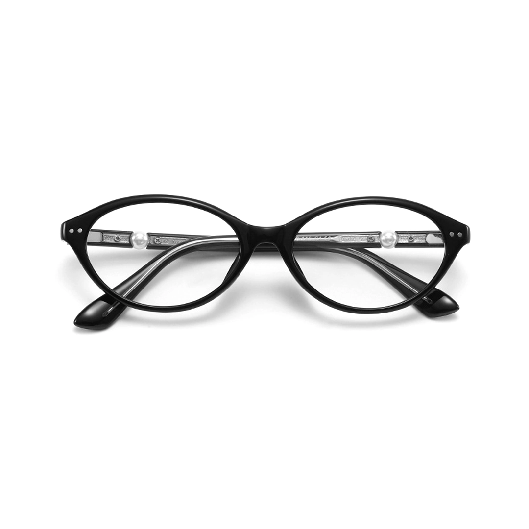 Front folded view of Sabine y2k oval tr90 eyeglasses OR0192509 in black