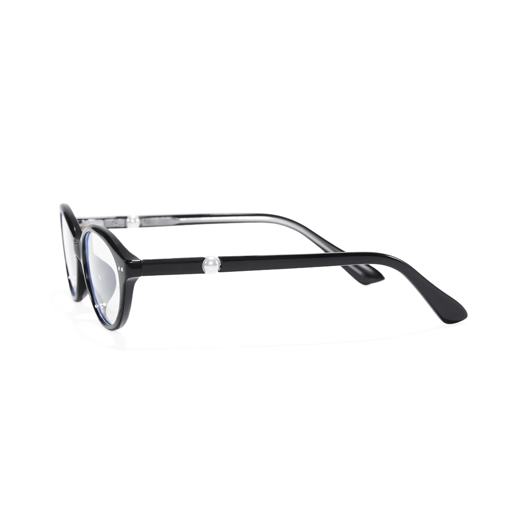 Side view of Sabine y2k oval tr90 eyeglasses OR0192509 in black
