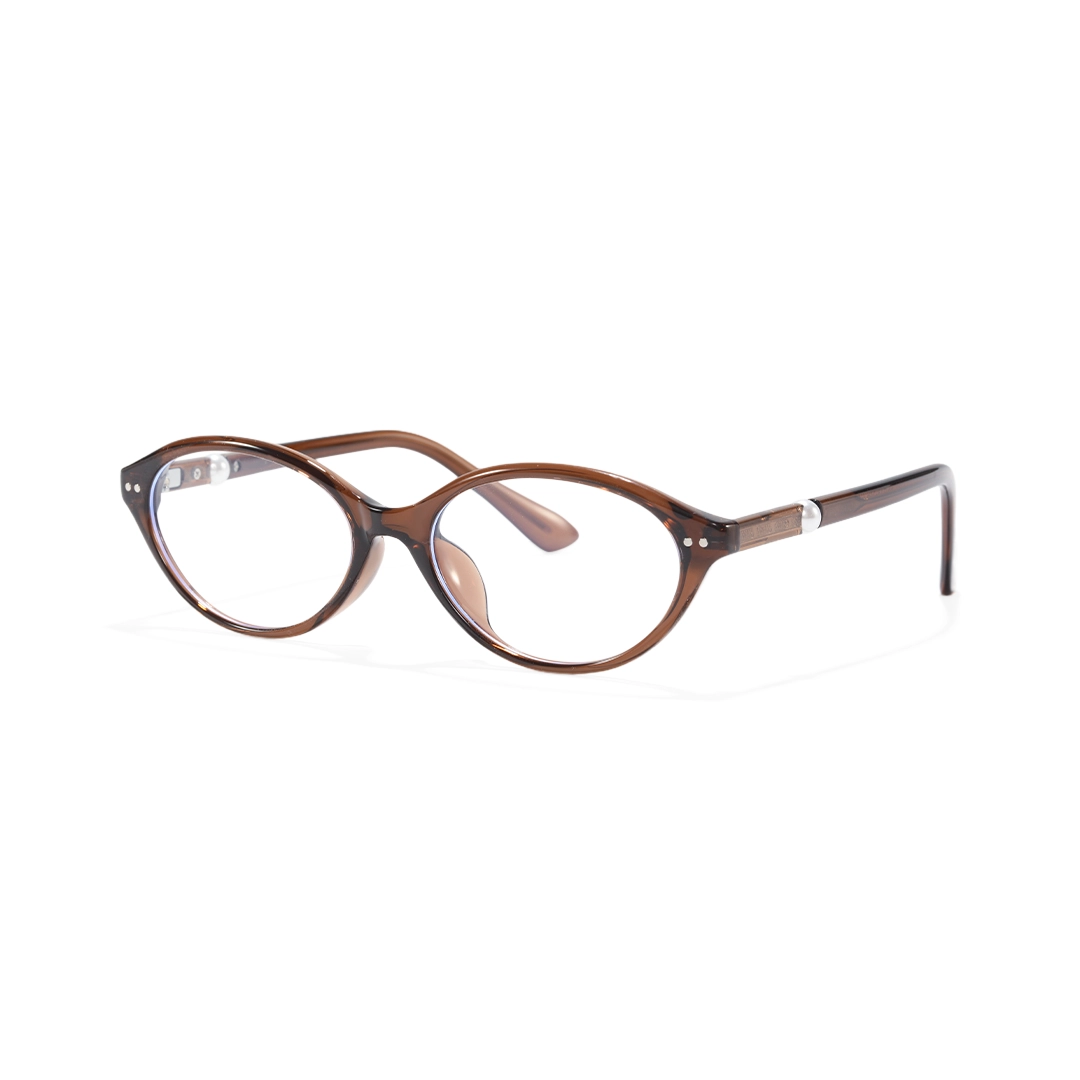 Angle view of Sabine y2k oval tr90 eyeglasses OR0192509 in brown