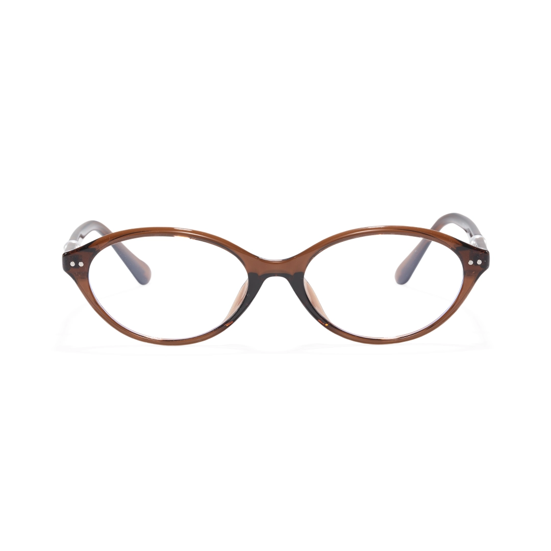 Front view of Sabine y2k oval tr90 eyeglasses OR0192509 in brown
