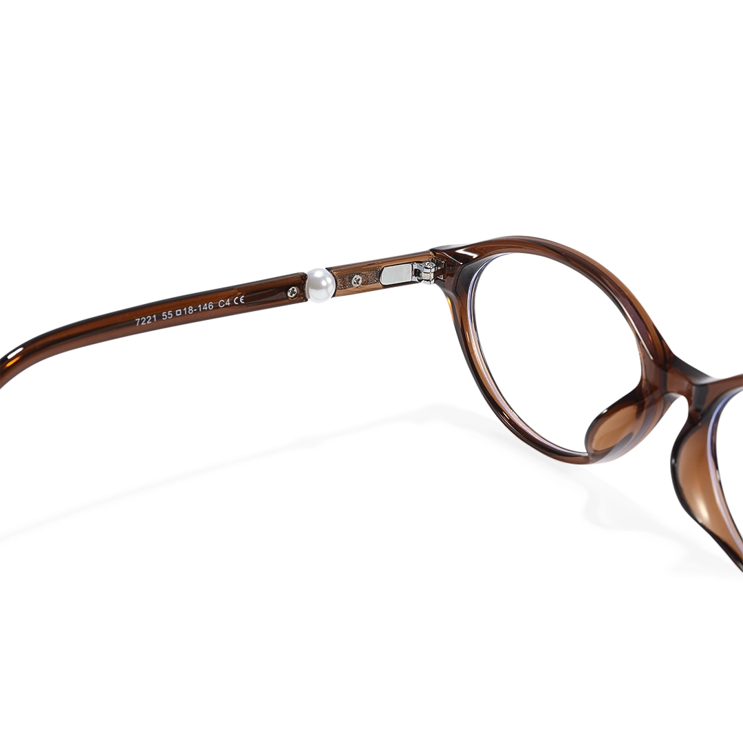 Hinge detail of Sabine y2k oval tr90 eyeglasses OR0192509 in brown