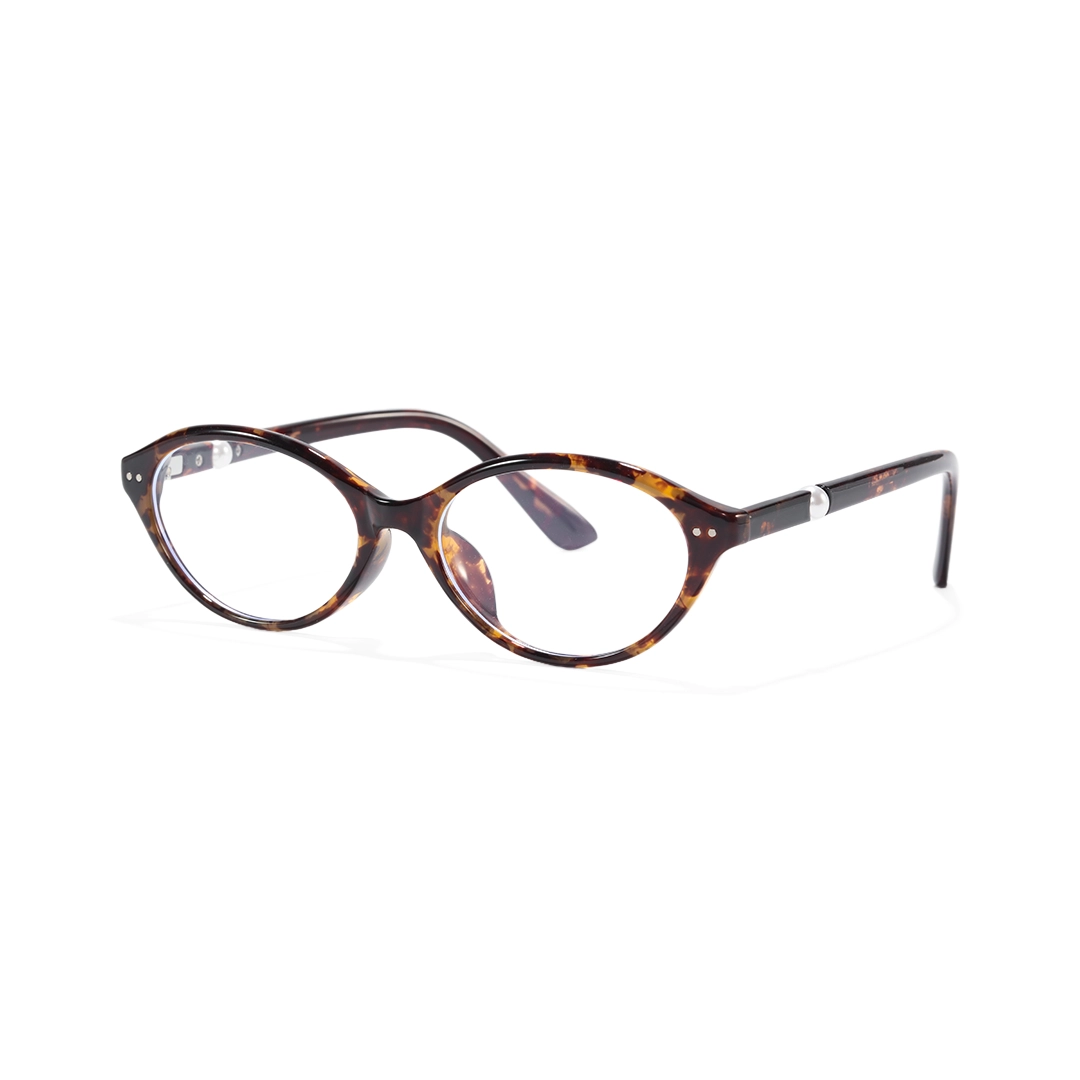 Angle view of Sabine y2k oval tr90 eyeglasses OR0192509 in tortoise