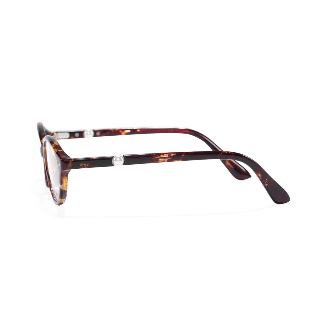 Side view of Sabine y2k oval tr90 eyeglasses OR0192509 in tortoise