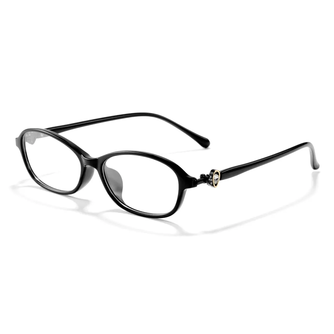 Angle view of Righteous y2k oval tr90 eyeglasses OR0212411 in black
