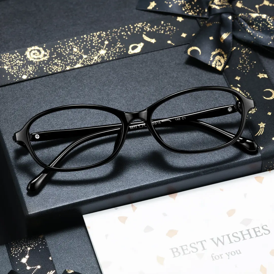 Scene view of Righteous y2k oval tr90 eyeglasses OR0212411 in black