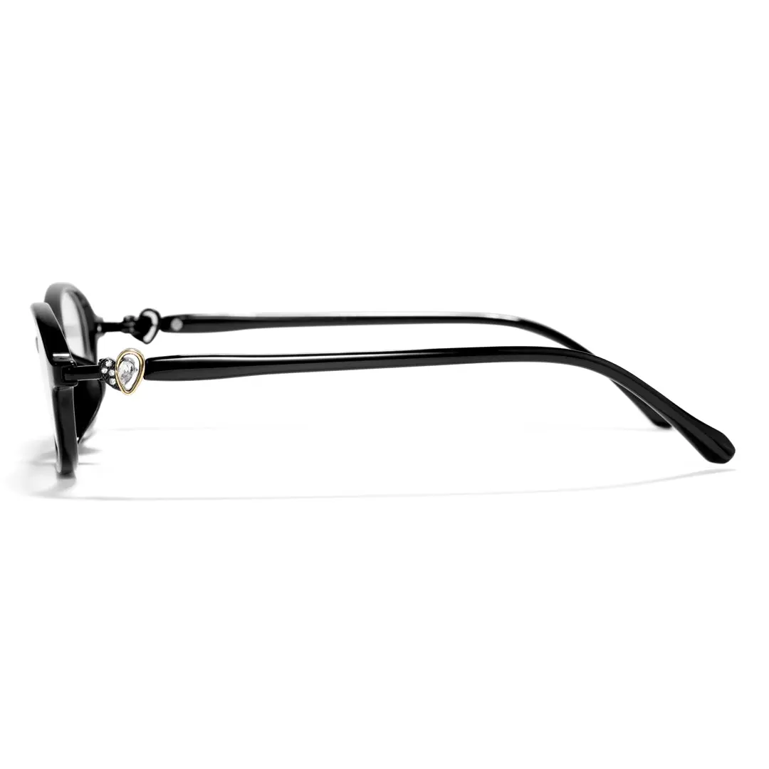 Side view of Righteous y2k oval tr90 eyeglasses OR0212411 in black