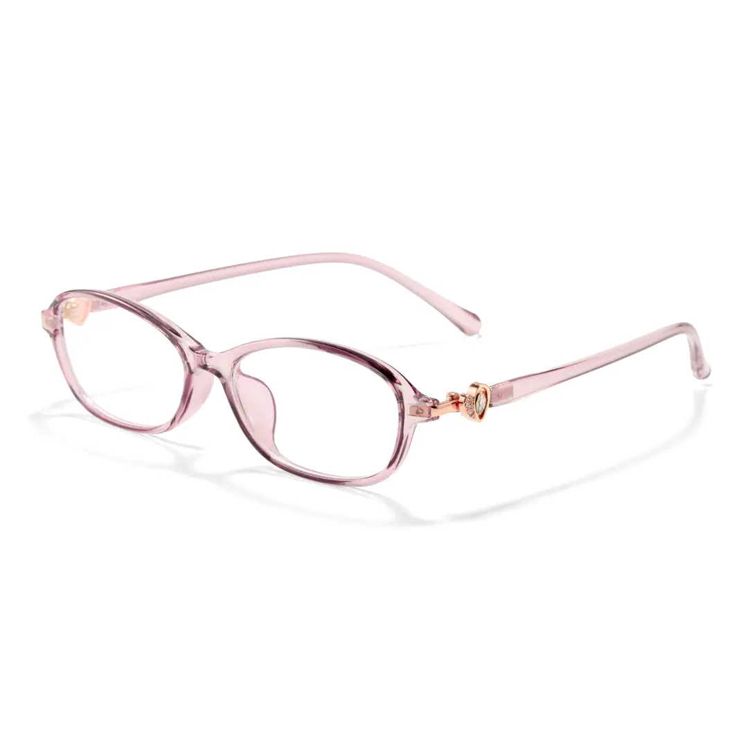 Angle view of Righteous oval tr90 eyeglasses OR0212411 in pink