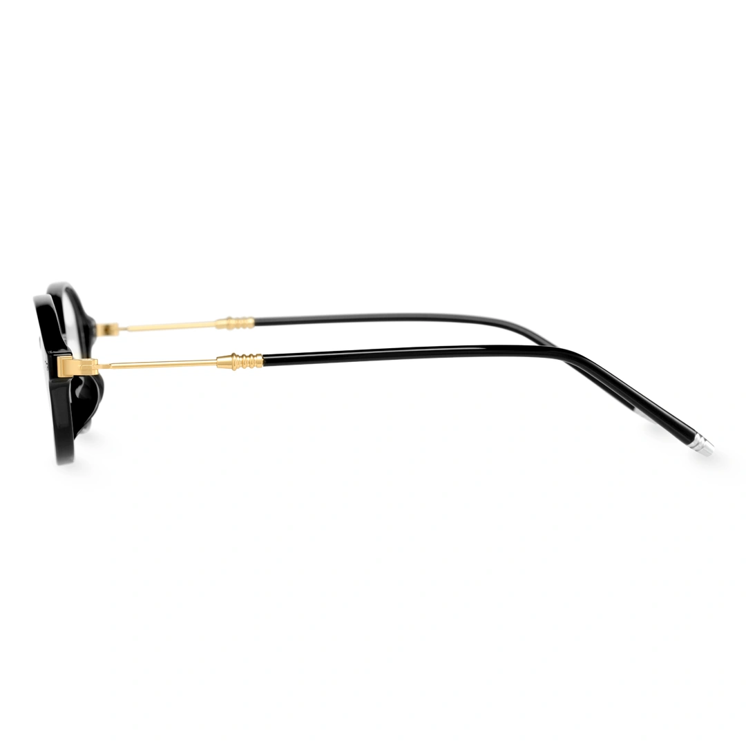 Side view of Pnestor y2k oval tr90 eyeglasses OR0272410 in black