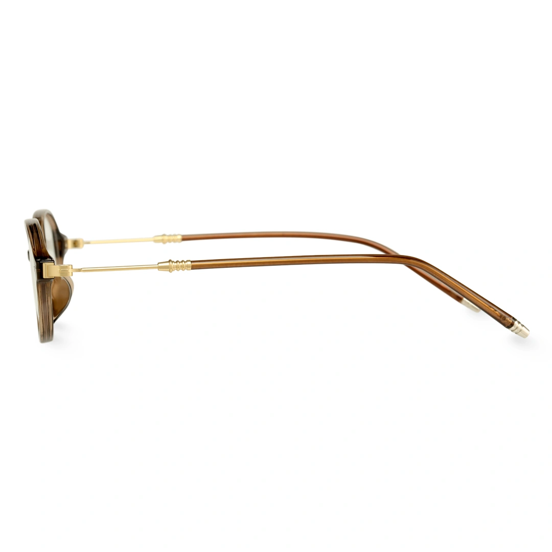 Side view of Pnestor y2k oval tr90 eyeglasses OR0272410 in brown