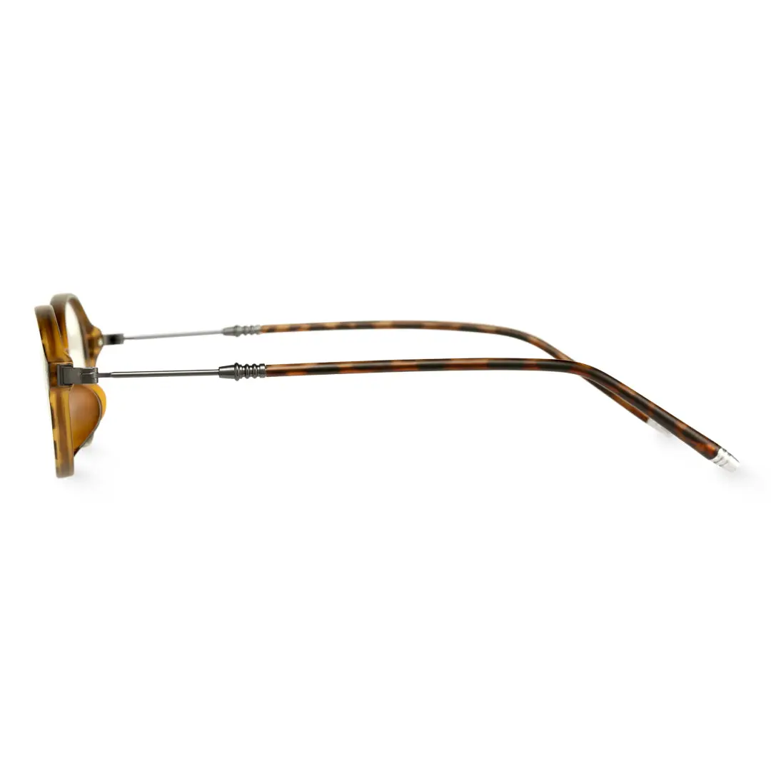 Side view of Pnestor y2k oval tr90 eyeglasses OR0272410 in tortoise
