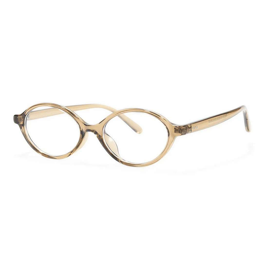 Angle view of Isral vintage oval tr90 eyeglasses in army green. SPU: OR0312402