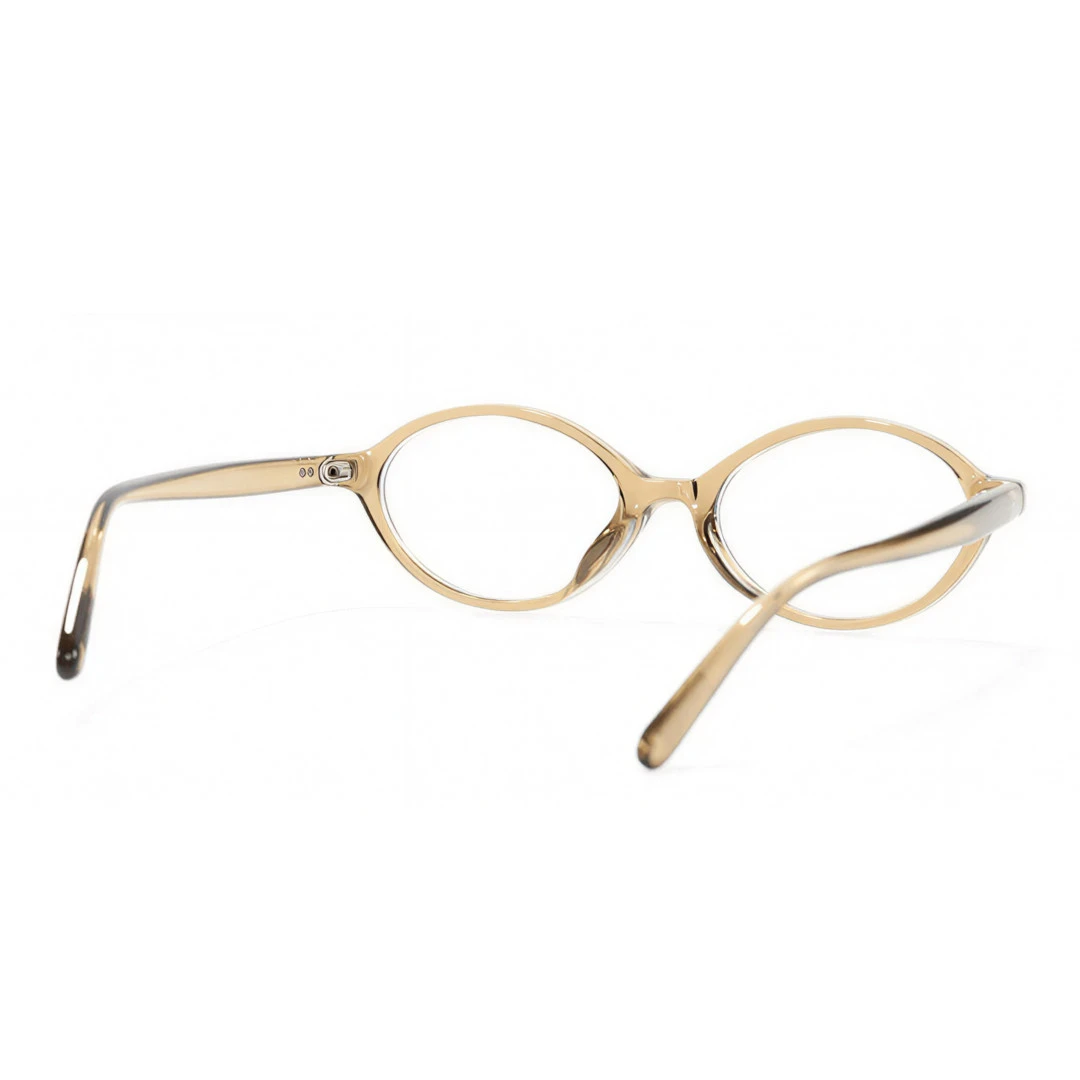 Back view of Isral vintage oval tr90 eyeglasses in army green. SPU: OR0312402