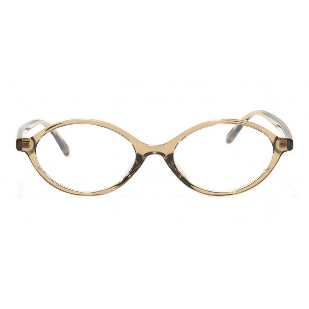 Front view of Isral vintage oval tr90 eyeglasses in army green. SPU: OR0312402