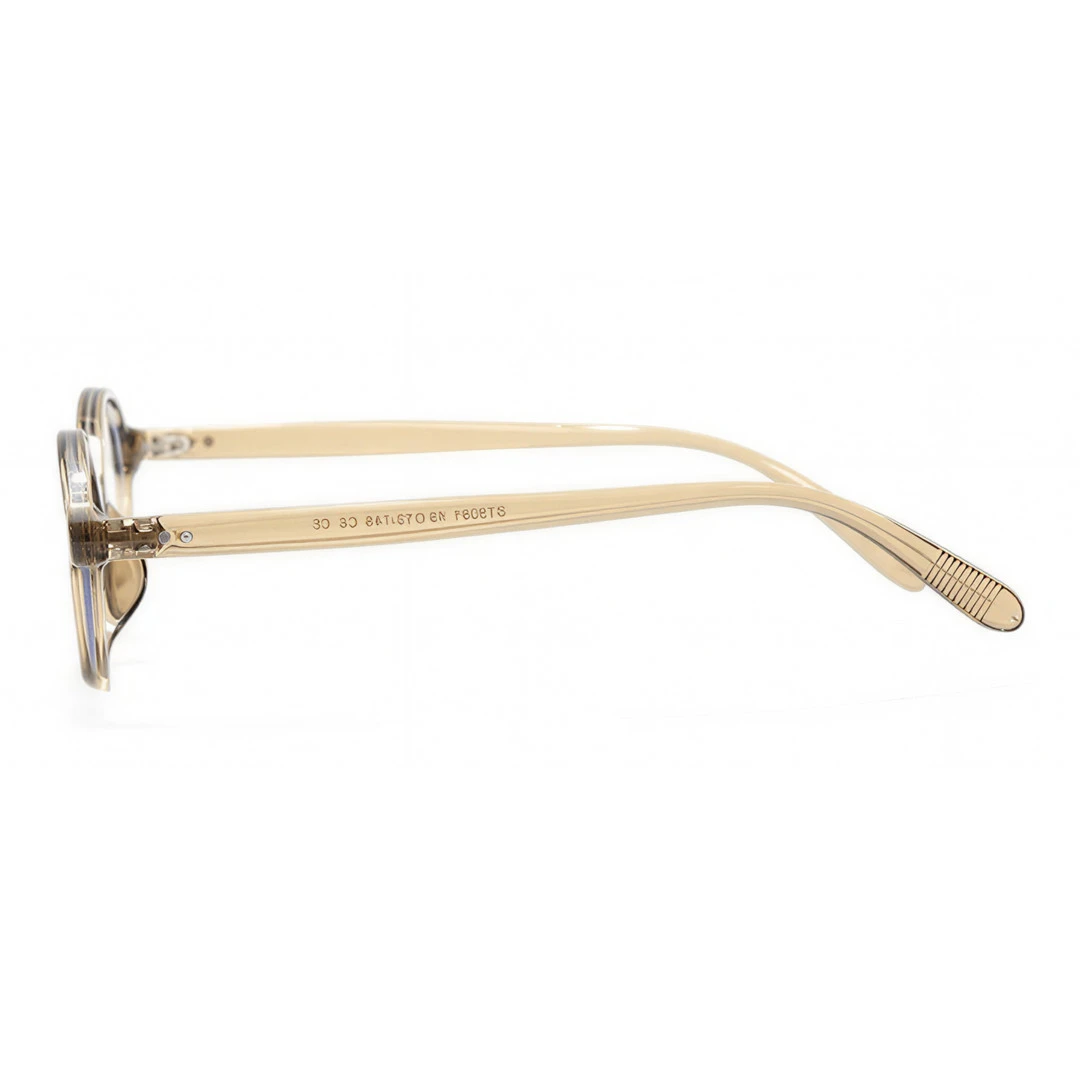 Side view of Isral vintage oval tr90 eyeglasses in army green. SPU: OR0312402