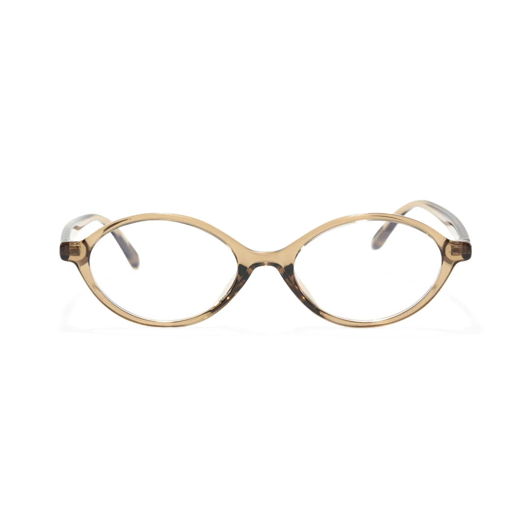 Front view of Isral y2k oval tr90 eyeglasses OR0312402 in army green