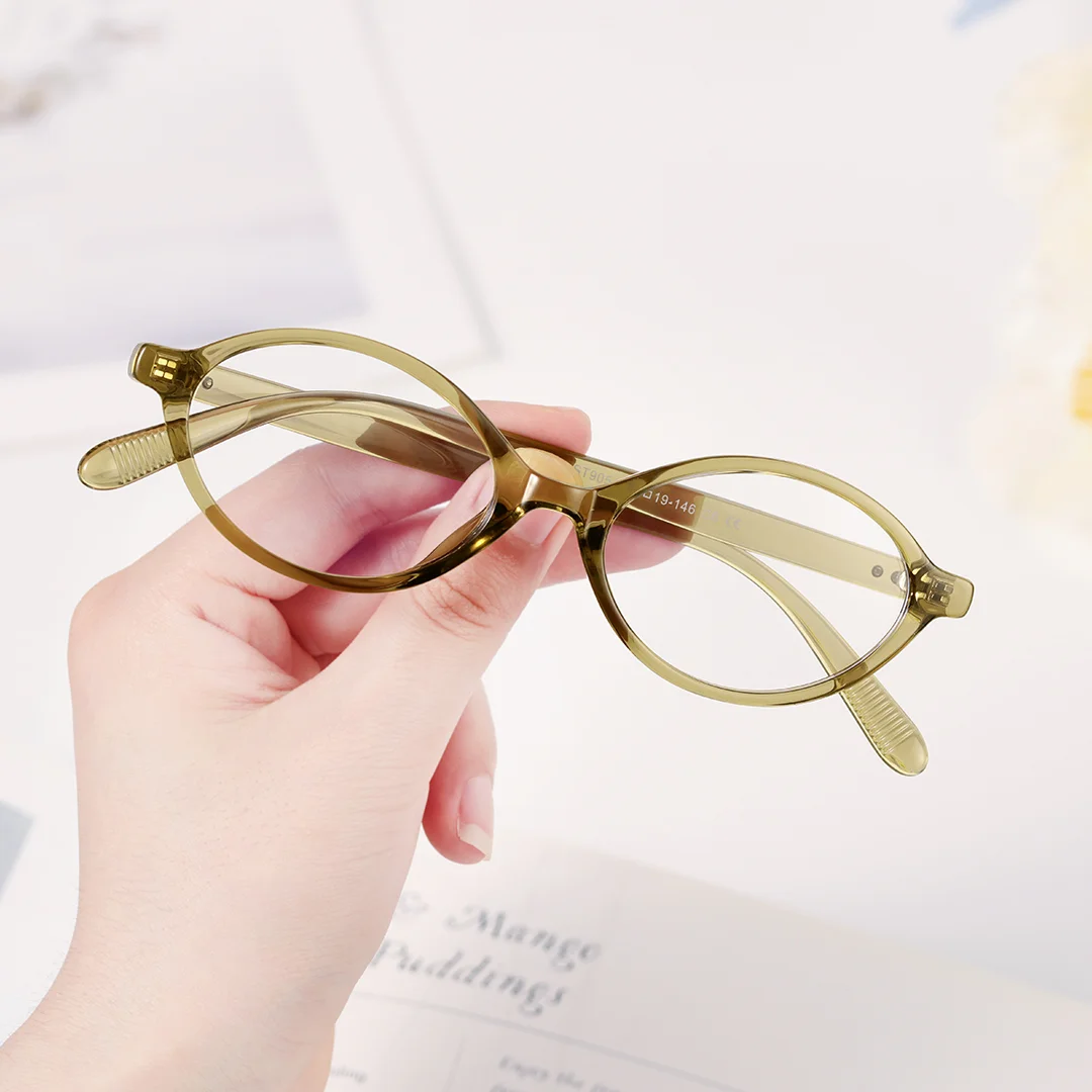 Scene view of Isral y2k oval tr90 eyeglasses OR0312402 in army green