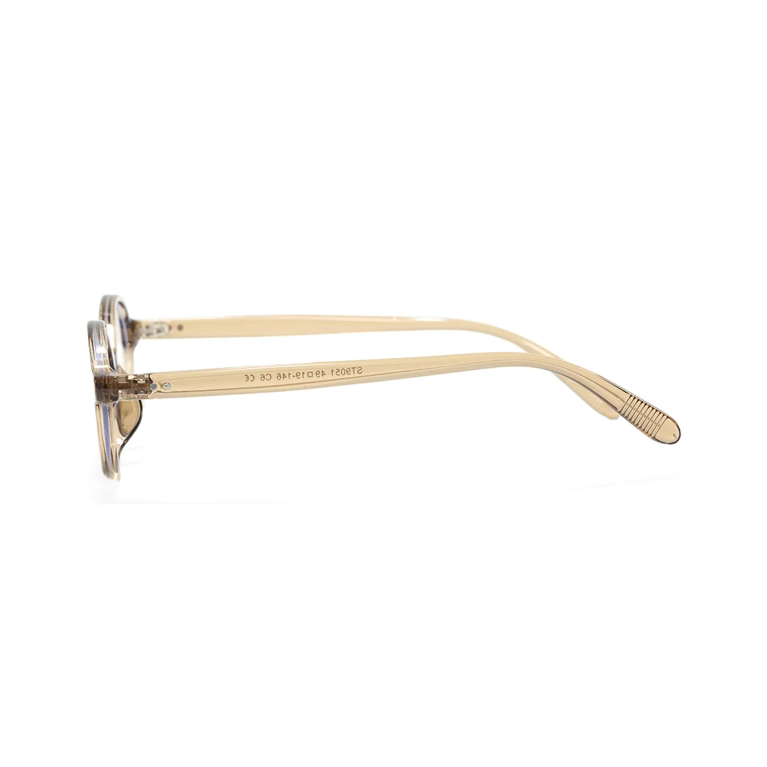 Side view of Isral y2k oval tr90 eyeglasses OR0312402 in army green