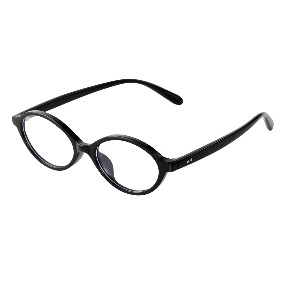 Angle view of isra y2k oval tr90 eyeglasses or0312402 in black