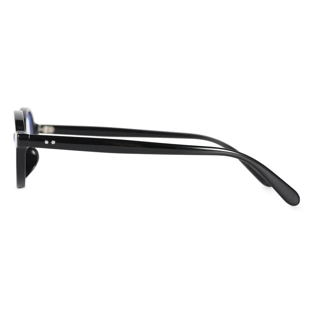 Side view of isra y2k oval tr90 eyeglasses or0312402 in black