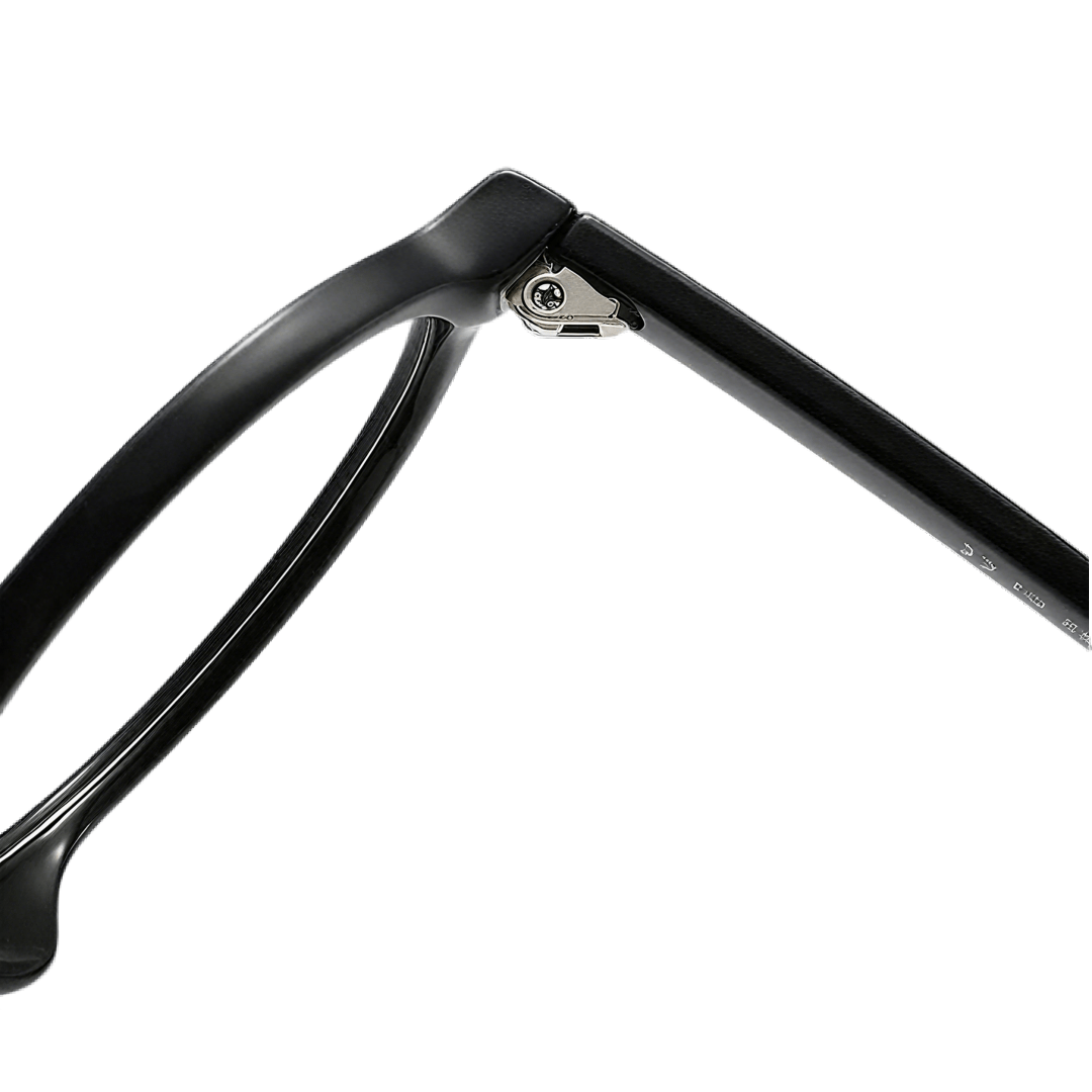 Hinge detail of Isral y2k nerd oval tr90 eyeglasses OR0312402 in black