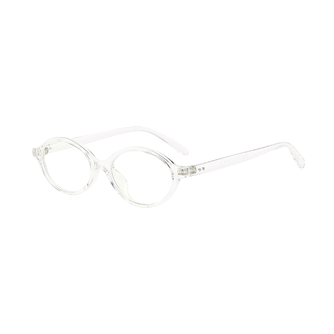 Angle view of isra y2k oval tr90 eyeglasses or0312402 in clear