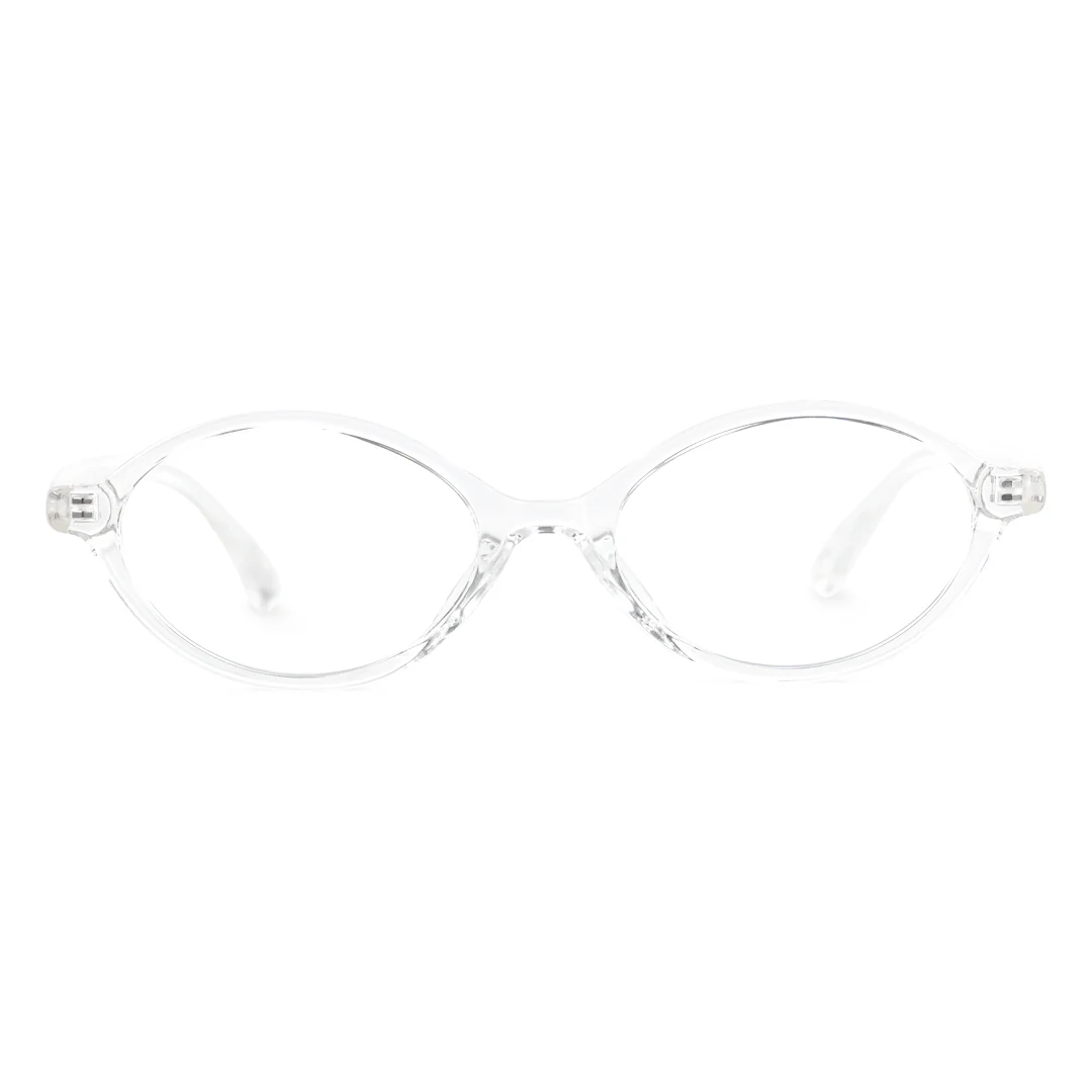 Front view of isra y2k oval tr90 eyeglasses or0312402 in clear