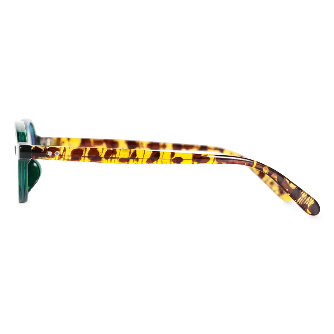 Side view of isra y2k oval tr90 eyeglasses or0312402 in green