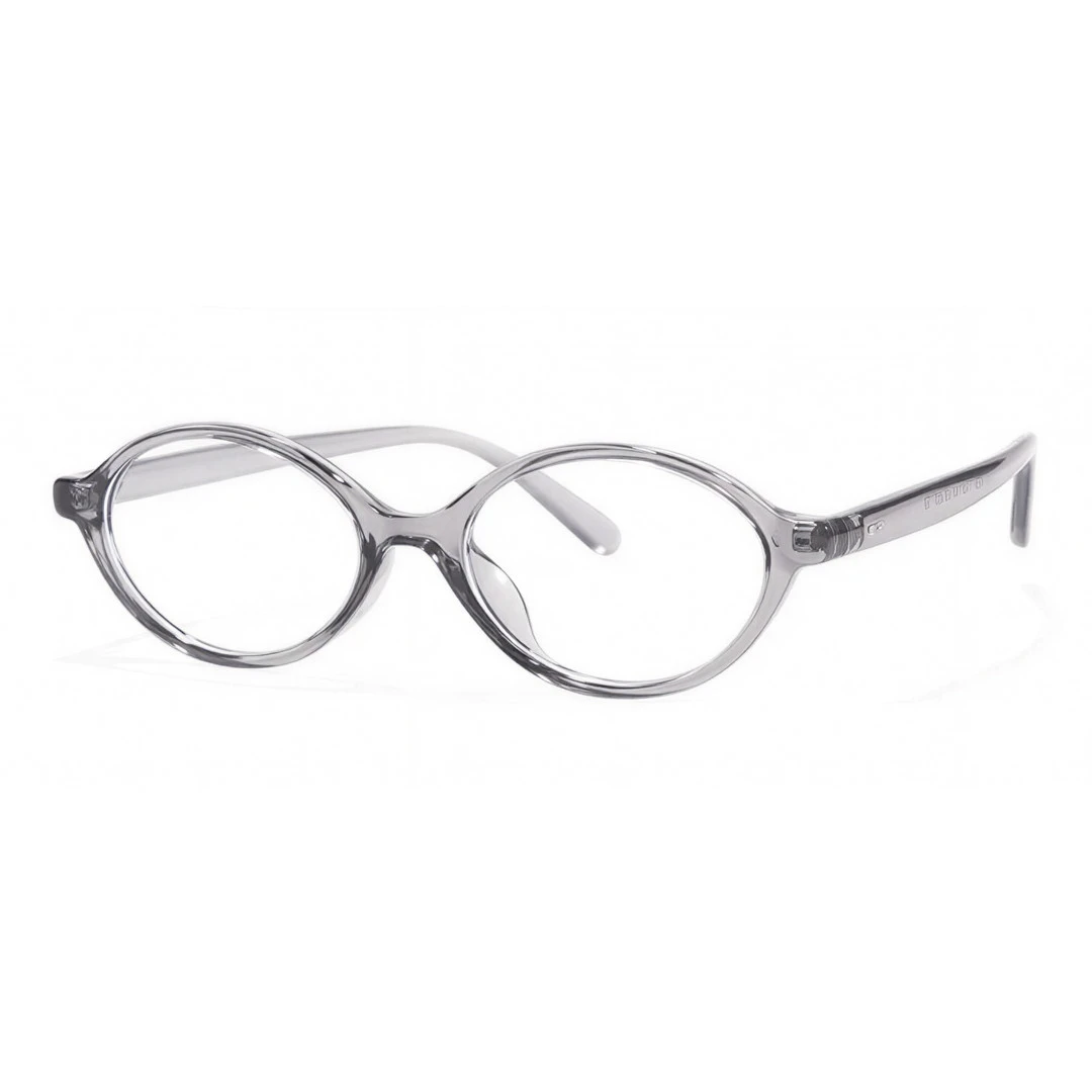 Angle view of Isral vintage oval tr90 eyeglasses in grey. SPU: OR0312402