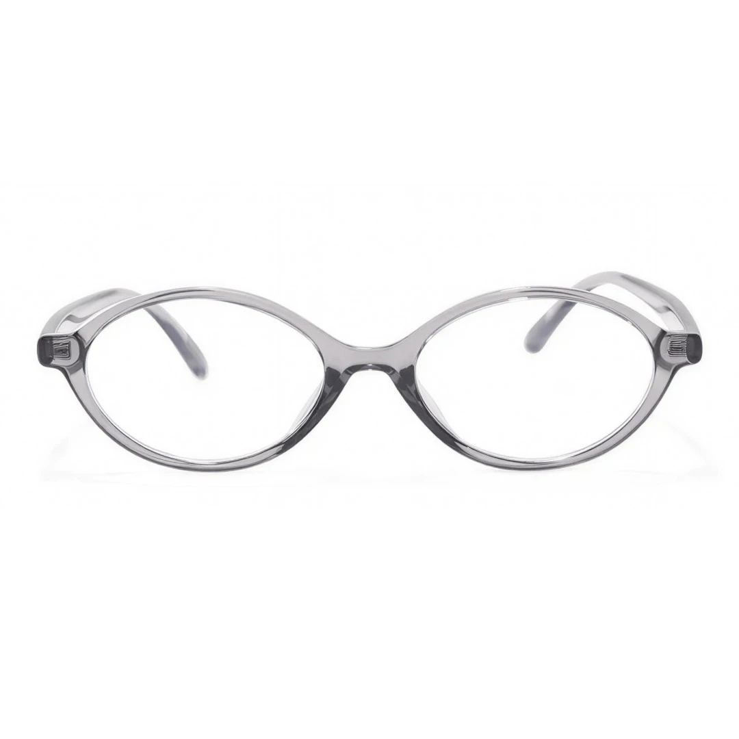 Front view of Isral vintage oval tr90 eyeglasses in grey. SPU: OR0312402