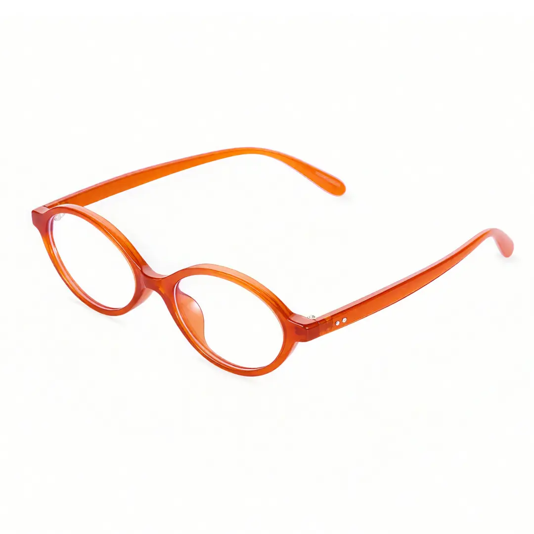 Angle view of isra y2k oval tr90 eyeglasses or0312402 in orange