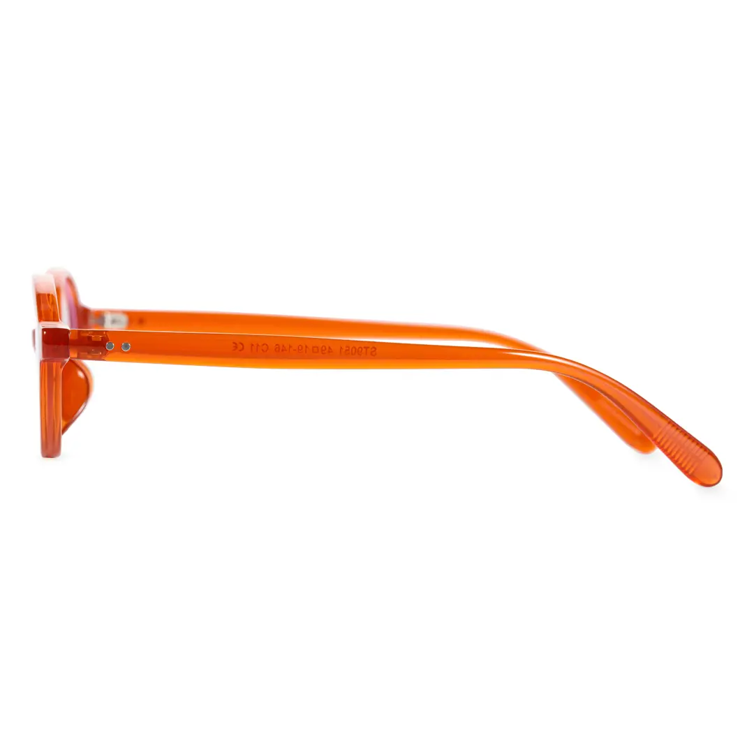 Side view of isra y2k oval tr90 eyeglasses or0312402 in orange