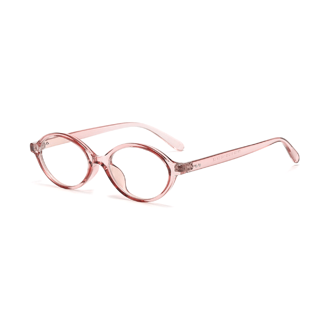 Angle view of isra y2k oval tr90 eyeglasses or0312402 in pink