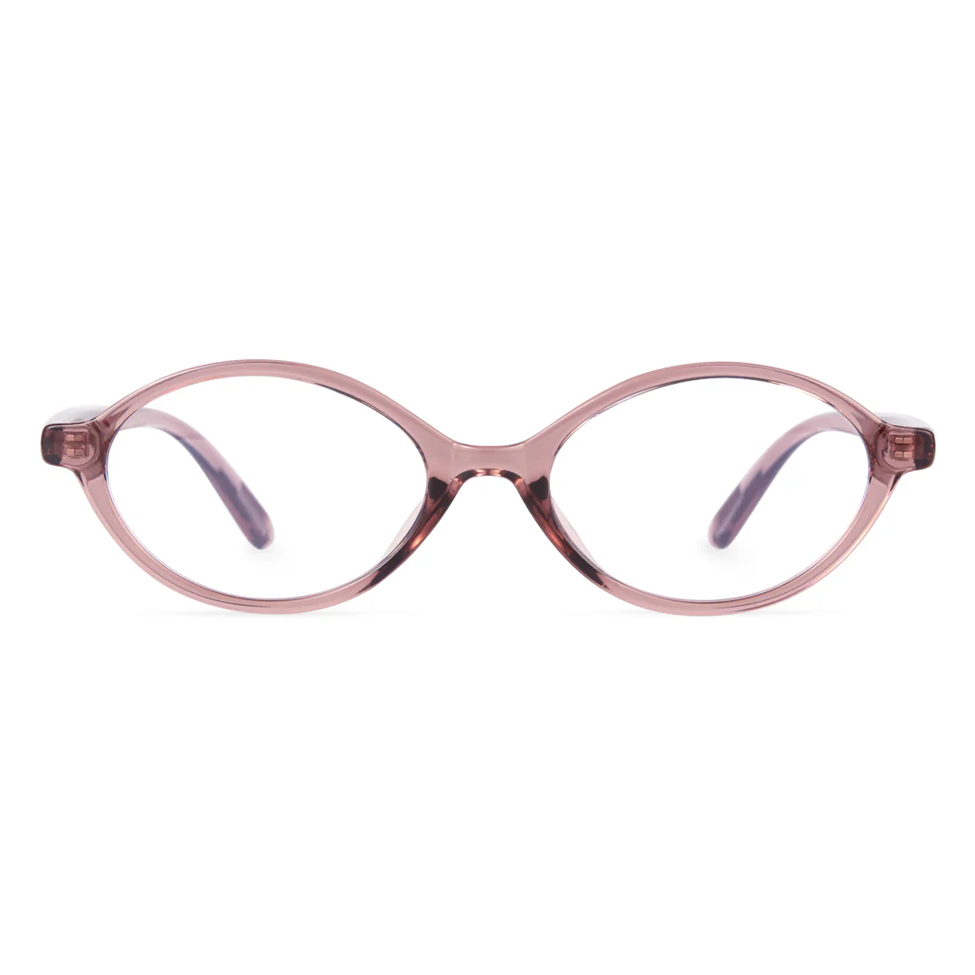 Front view of isra y2k oval tr90 eyeglasses or0312402 in pink