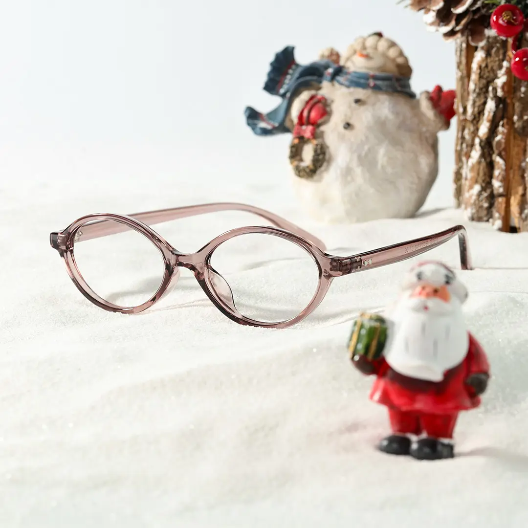 Scene view of isral y2k oval tr90 eyeglasses OR0312402 in pink
