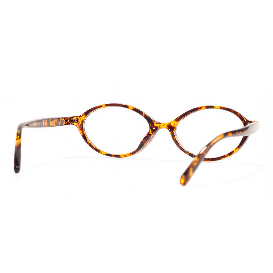 Back view of Isral vintage oval tr90 eyeglasses in tortoise. SPU: OR0312402